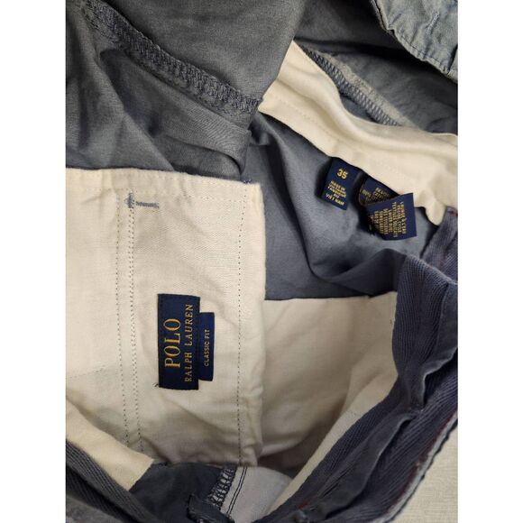 Polo Ralph Lauren mens Cargo Canvas Utility shorts 35x10 cotton Pockets Gray - Picture 7 of 8